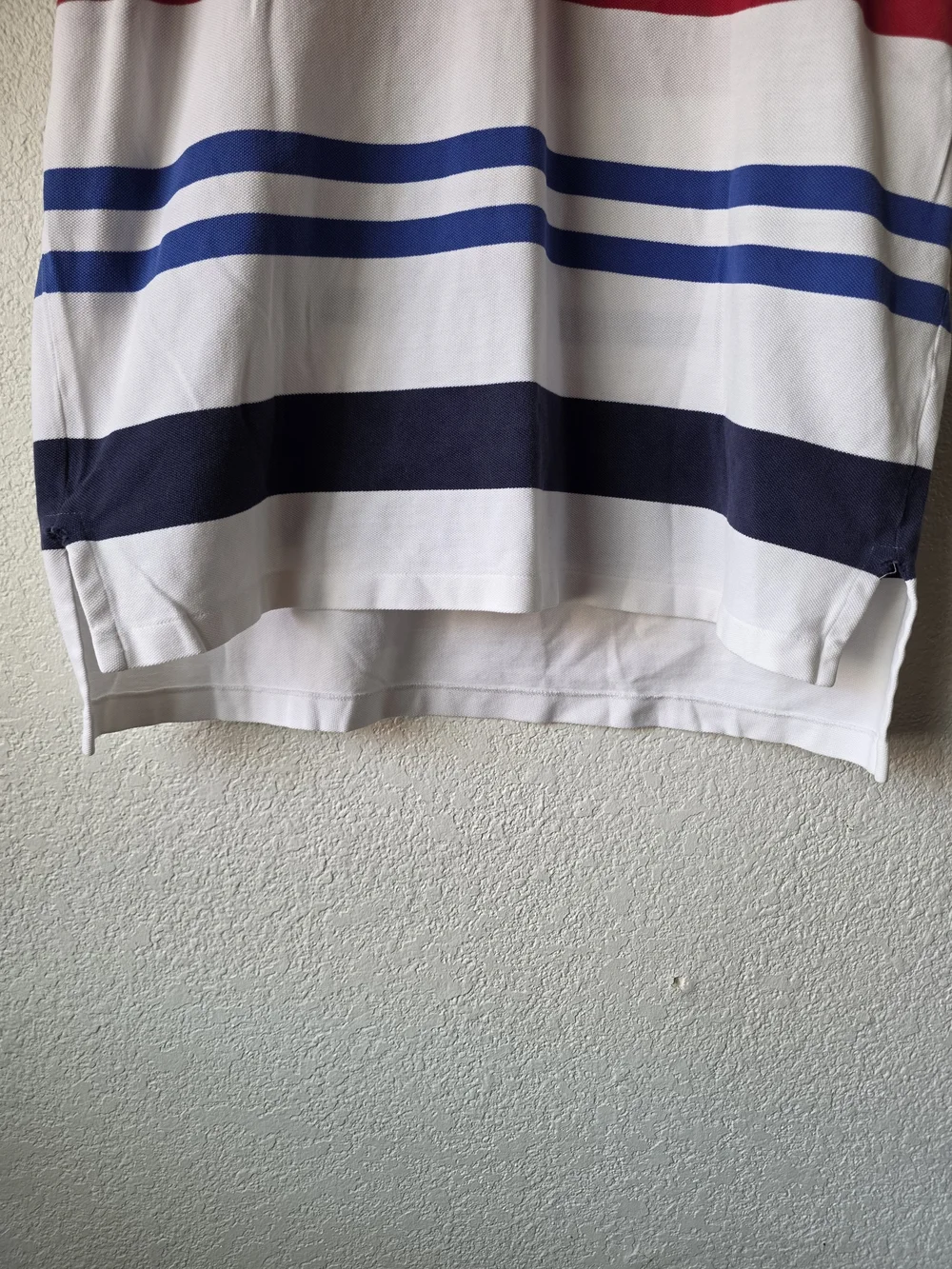 Polo by Ralph Lauren White Red Navy Blue Striped Polo with Green Pony